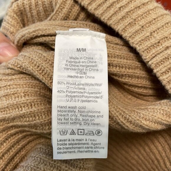 NWT Madewell Wool Blend Relaxed V-Neck Sweater Dress Camel Brown size Medium - Picture 9 of 9